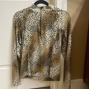 Cheetah Print Long Sleeve 1/4 Zip Up